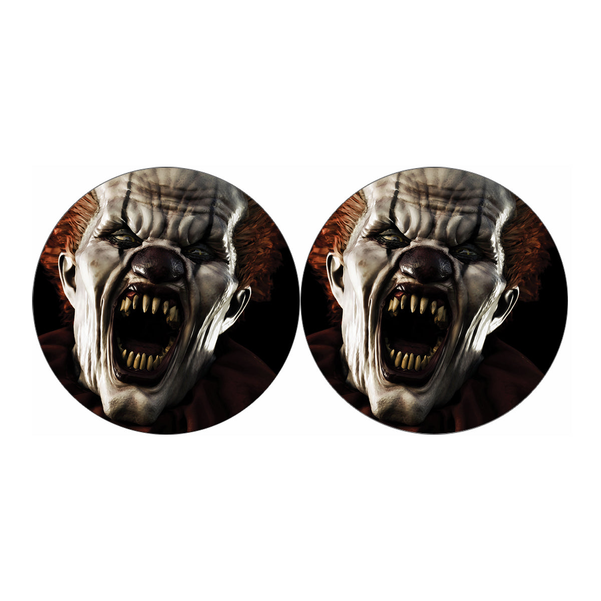 Halloween Clown Print Car Coasters