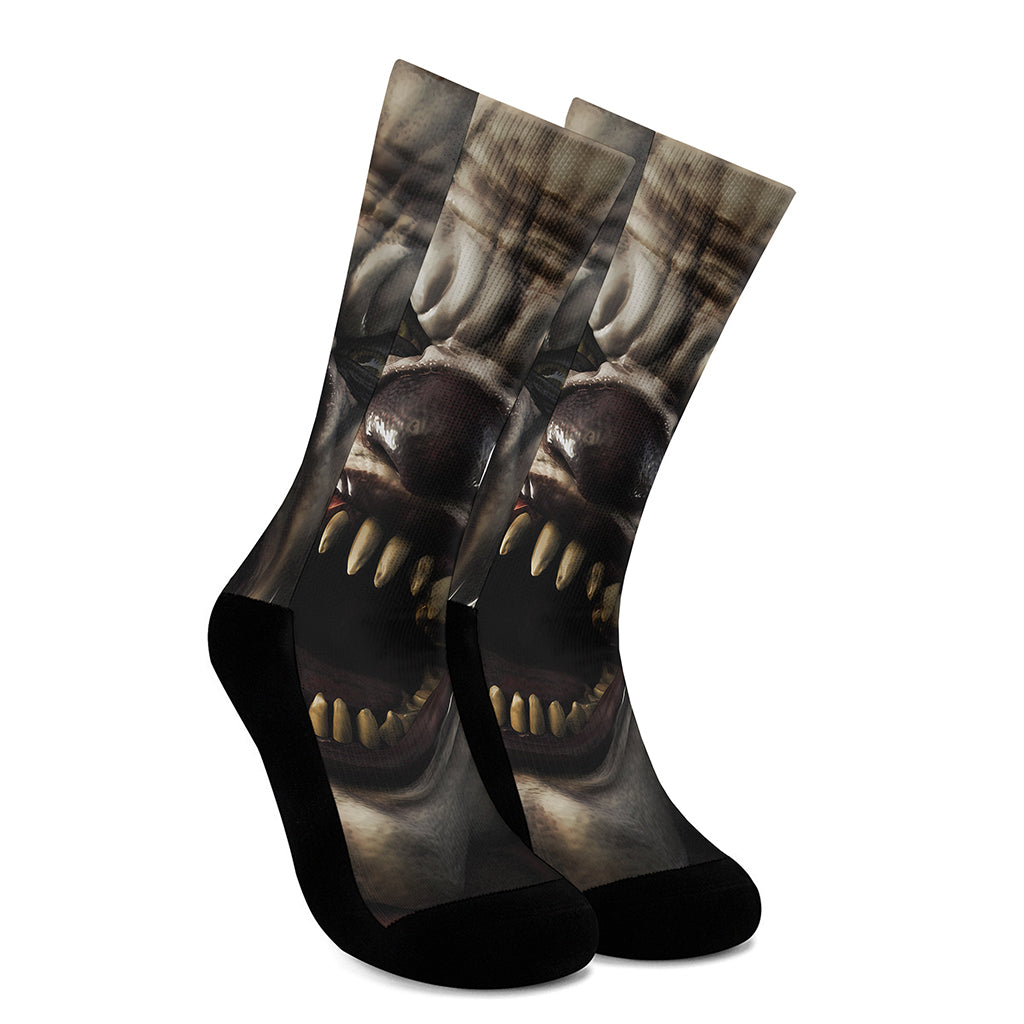 Halloween Clown Print Crew Socks