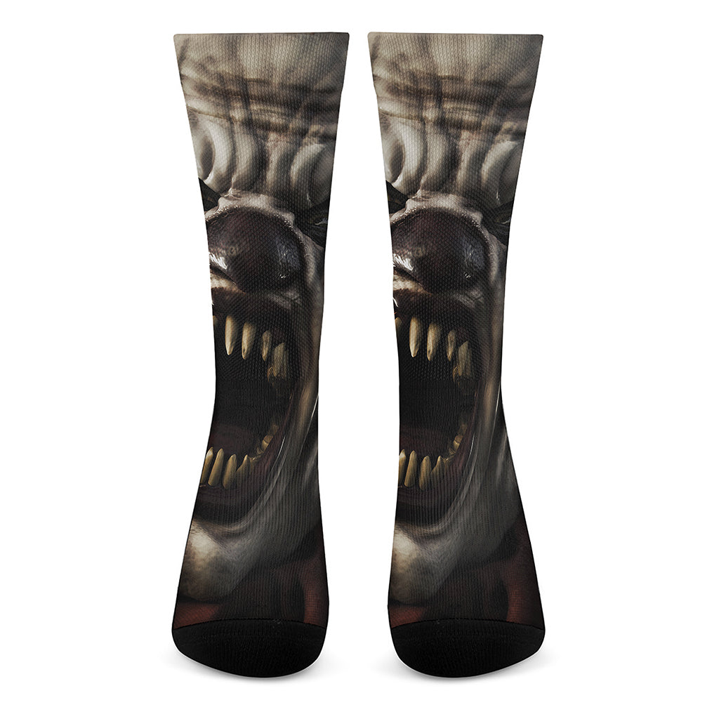 Halloween Clown Print Crew Socks