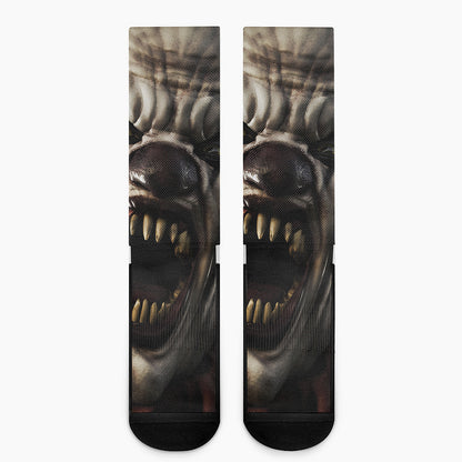 Halloween Clown Print Crew Socks