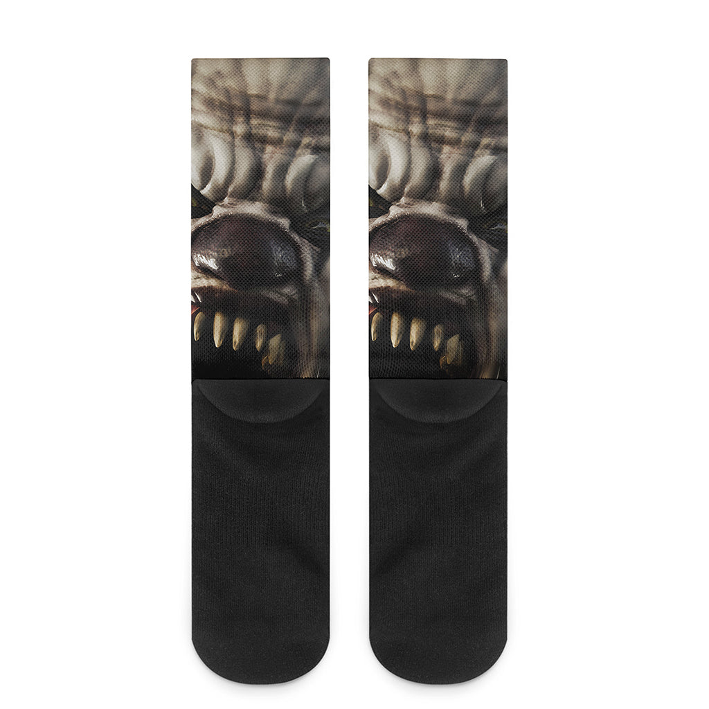Halloween Clown Print Crew Socks