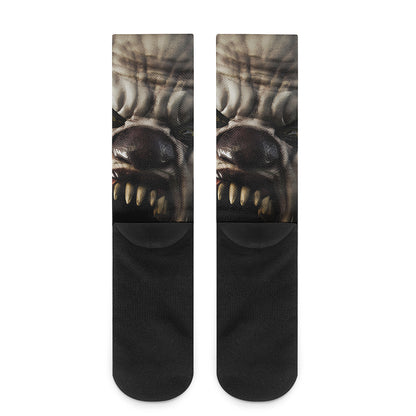 Halloween Clown Print Crew Socks