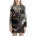 Halloween Clown Print Pullover Hoodie Dress