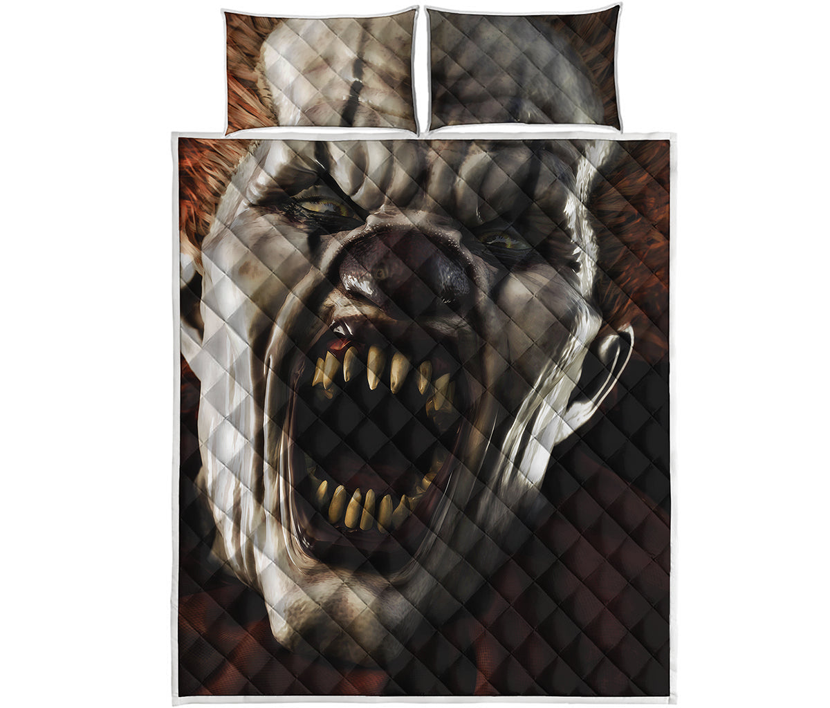 Halloween Clown Print Quilt Bed Set
