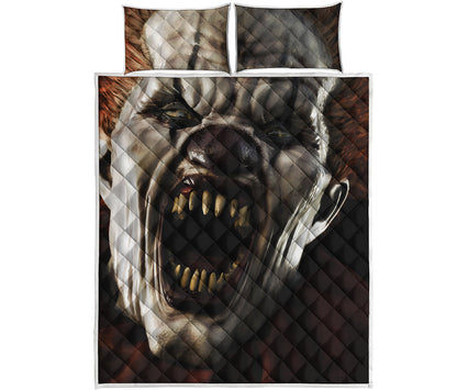 Halloween Clown Print Quilt Bed Set