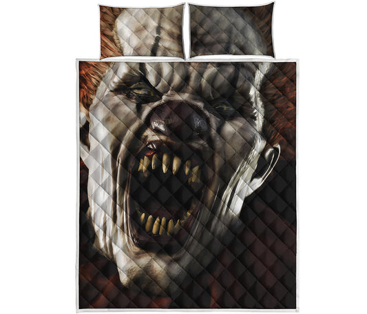 Halloween Clown Print Quilt Bed Set