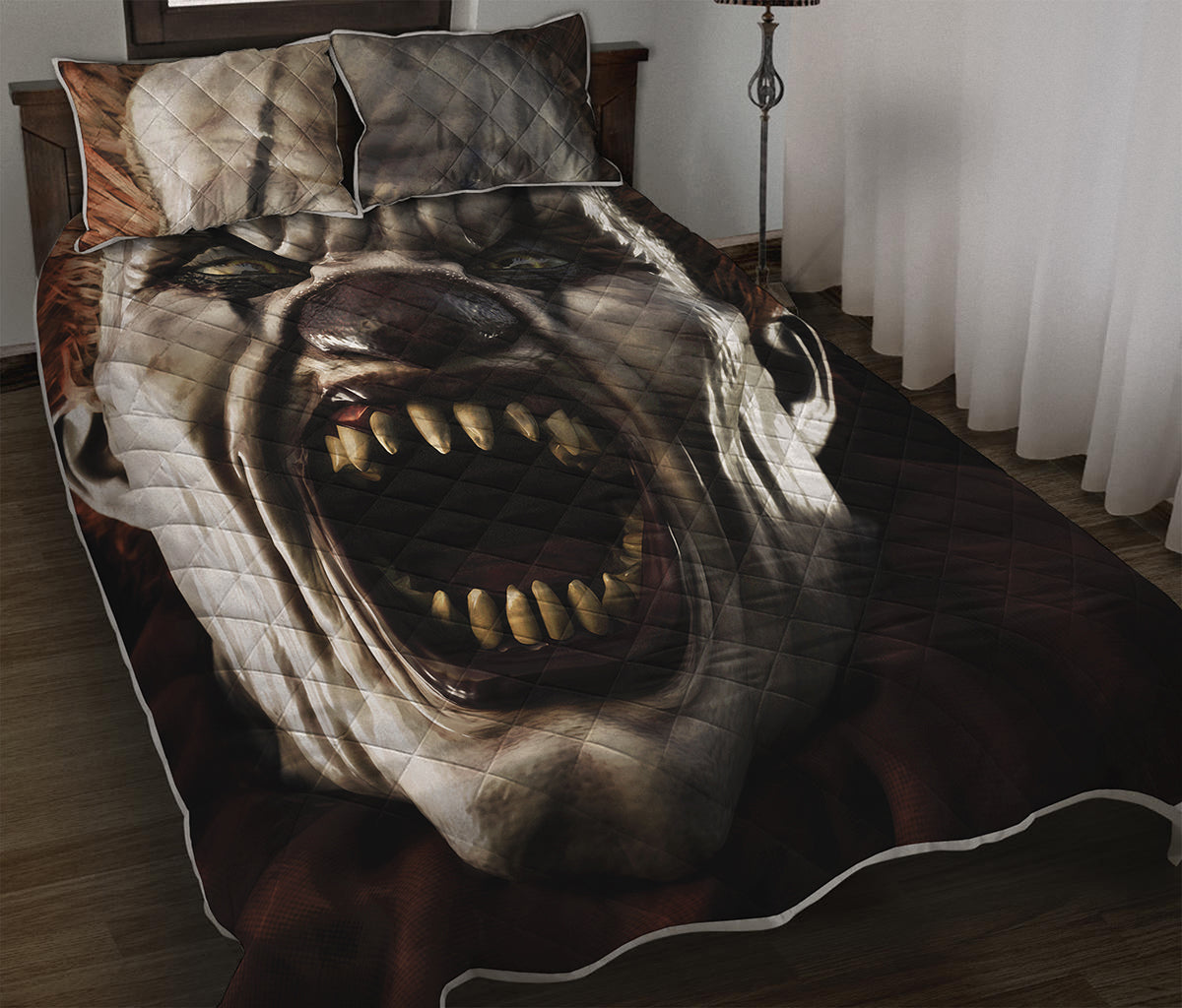 Halloween Clown Print Quilt Bed Set