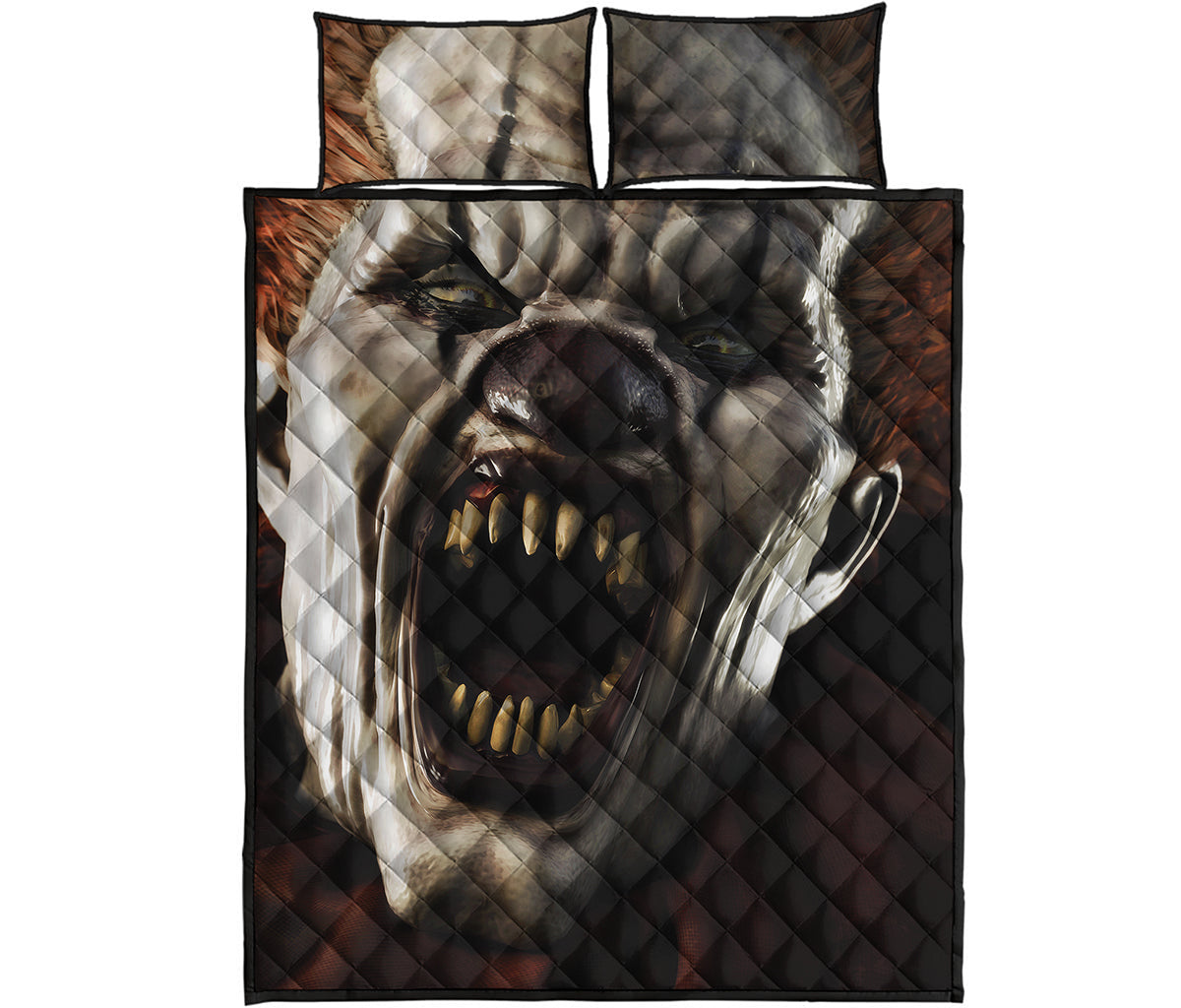Halloween Clown Print Quilt Bed Set