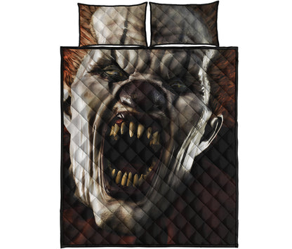Halloween Clown Print Quilt Bed Set