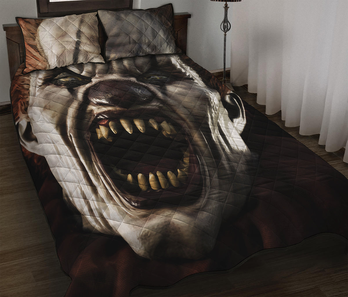 Halloween Clown Print Quilt Bed Set