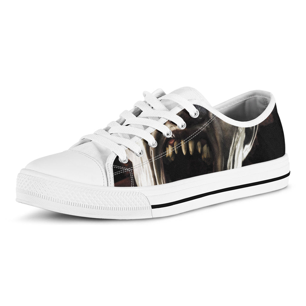 Halloween Clown Print White Low Top Shoes