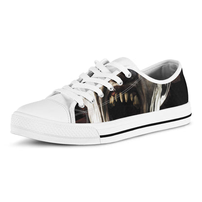 Halloween Clown Print White Low Top Shoes