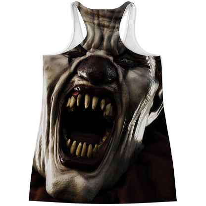 Halloween Clown Print Women's Racerback Tank Top
