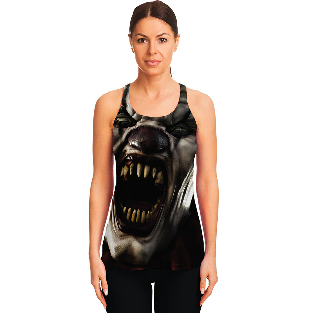 Halloween Clown Print Women's Racerback Tank Top