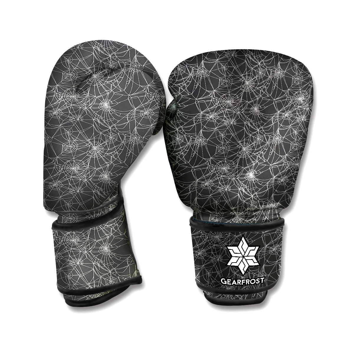 Halloween Cobweb Pattern Print Boxing Gloves