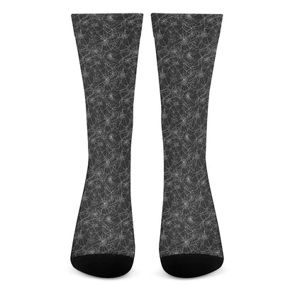 Halloween Cobweb Pattern Print Crew Socks