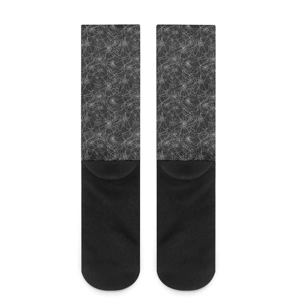 Halloween Cobweb Pattern Print Crew Socks