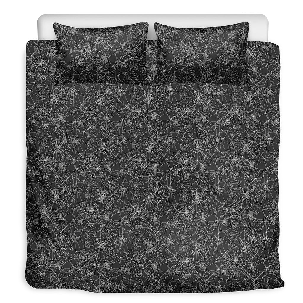 Halloween Cobweb Pattern Print Duvet Cover Bedding Set