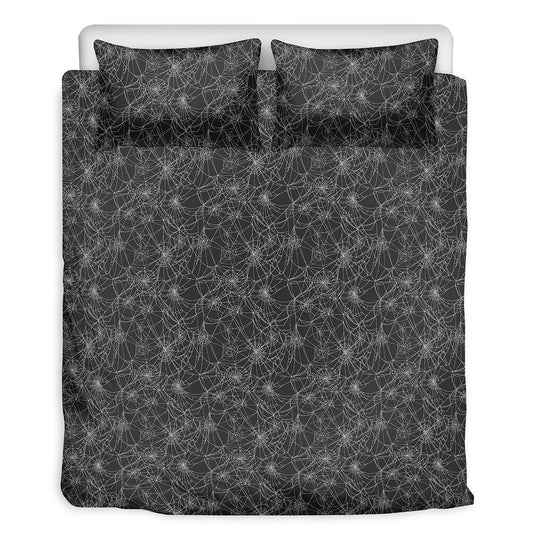 Halloween Cobweb Pattern Print Duvet Cover Bedding Set