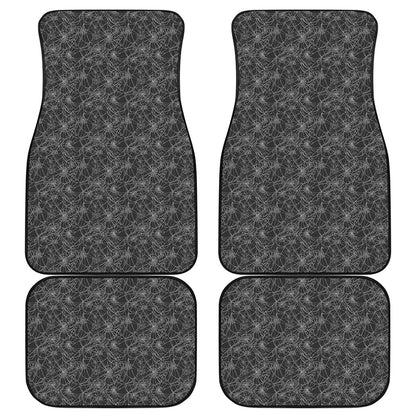 Halloween Cobweb Pattern Print Front and Back Car Floor Mats