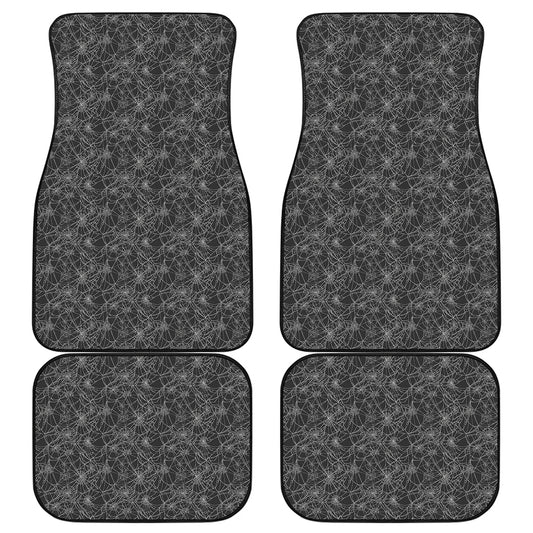 Halloween Cobweb Pattern Print Front and Back Car Floor Mats
