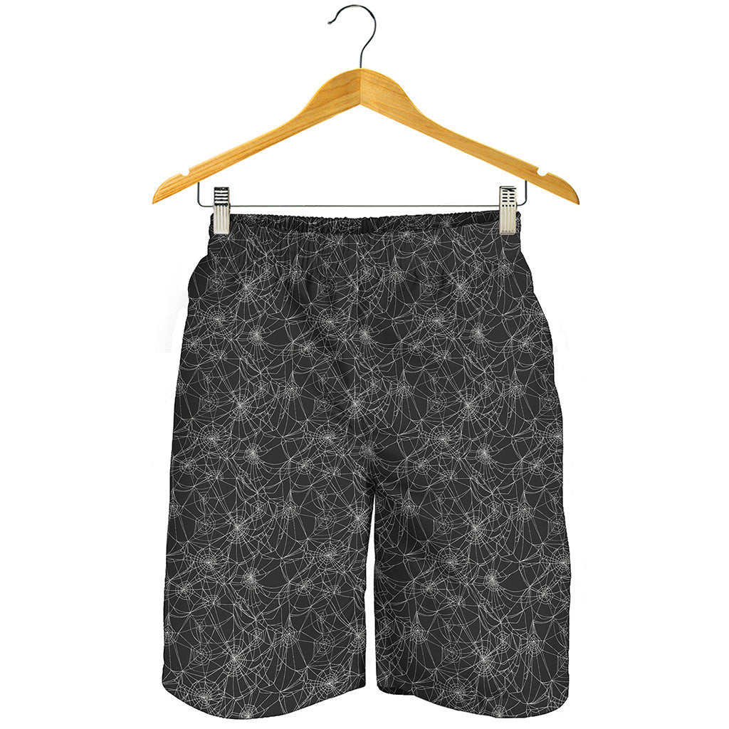 Halloween Cobweb Pattern Print Men's Shorts