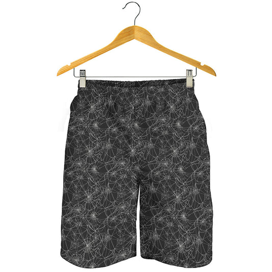 Halloween Cobweb Pattern Print Men's Shorts