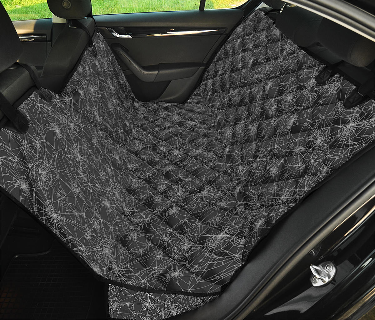 Halloween Cobweb Pattern Print Pet Car Back Seat Cover