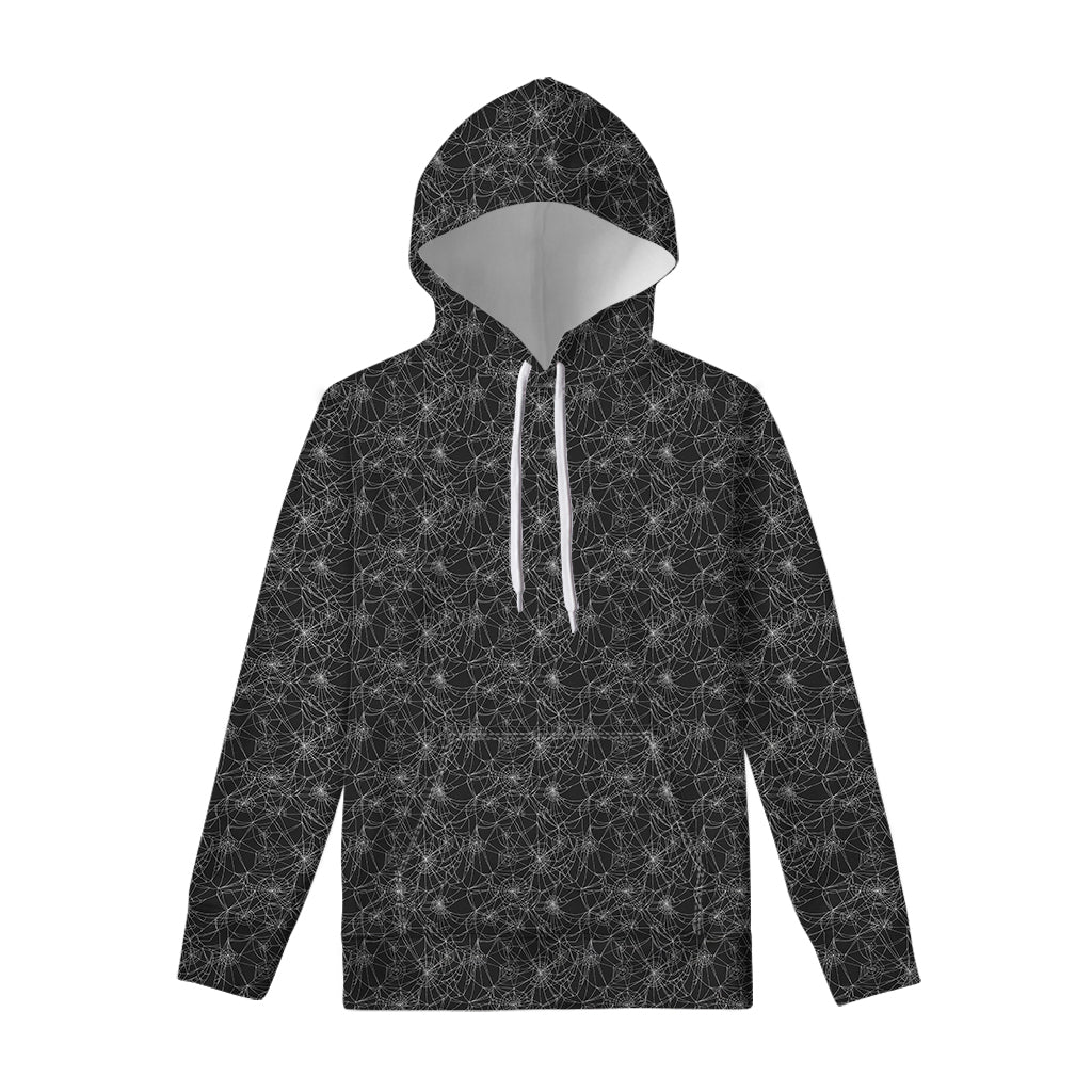 Halloween Cobweb Pattern Print Pullover Hoodie