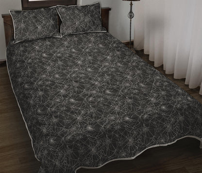 Halloween Cobweb Pattern Print Quilt Bed Set