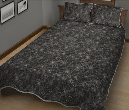 Halloween Cobweb Pattern Print Quilt Bed Set