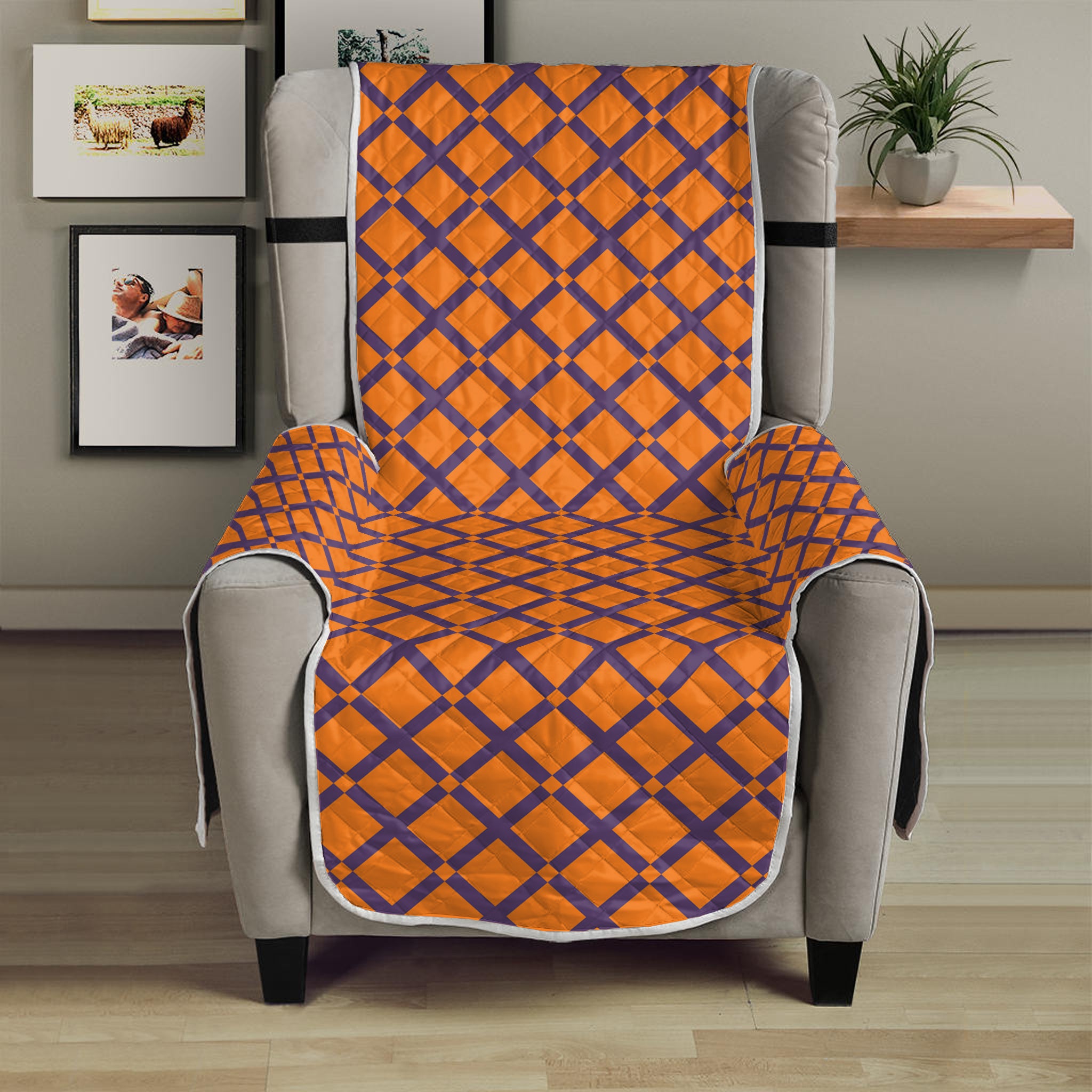 Halloween Cross Pattern Print Armchair Protector