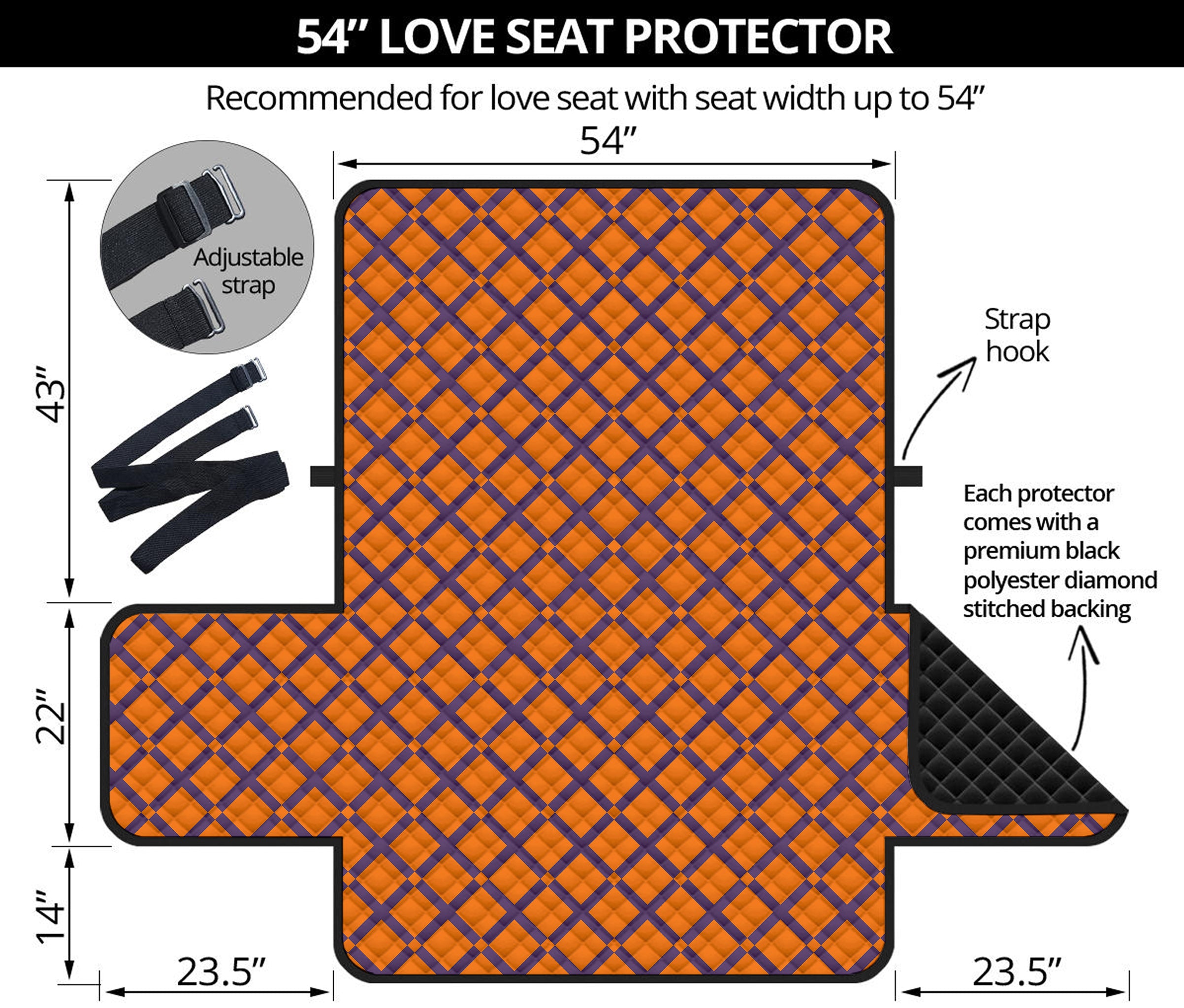 Halloween Cross Pattern Print Loveseat Protector