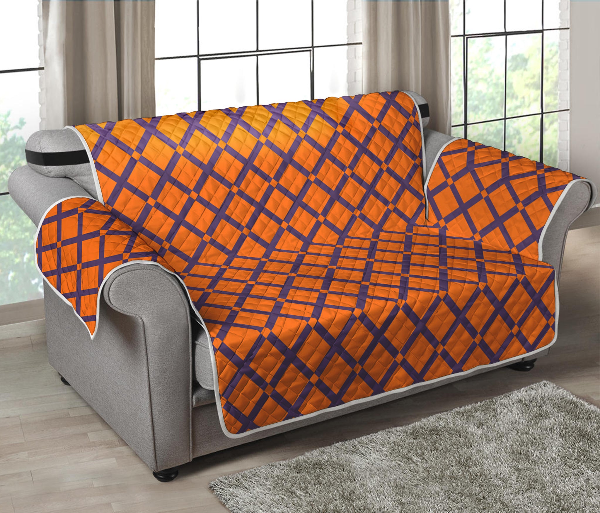 Halloween Cross Pattern Print Loveseat Protector