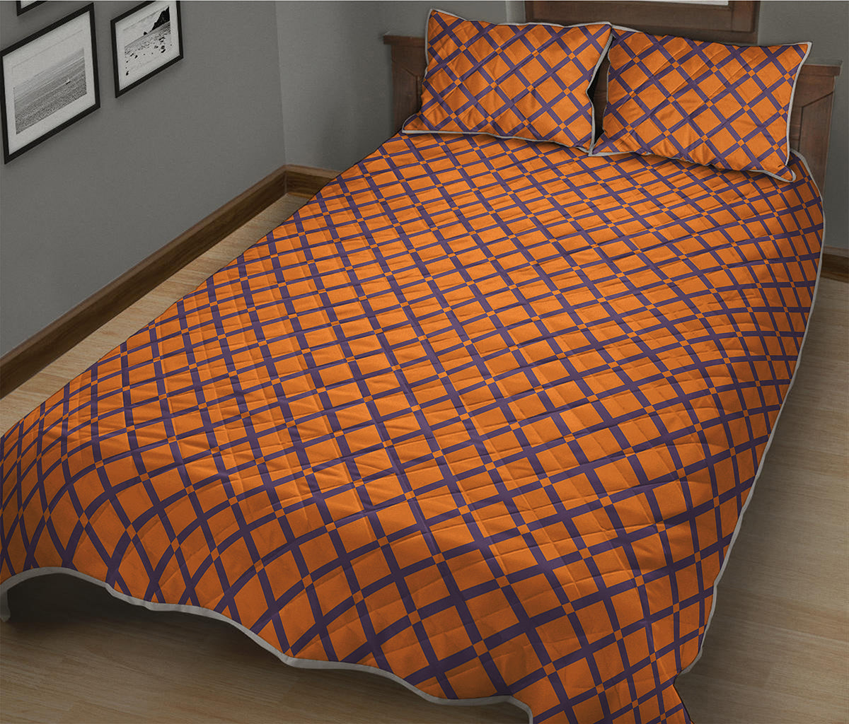 Halloween Cross Pattern Print Quilt Bed Set
