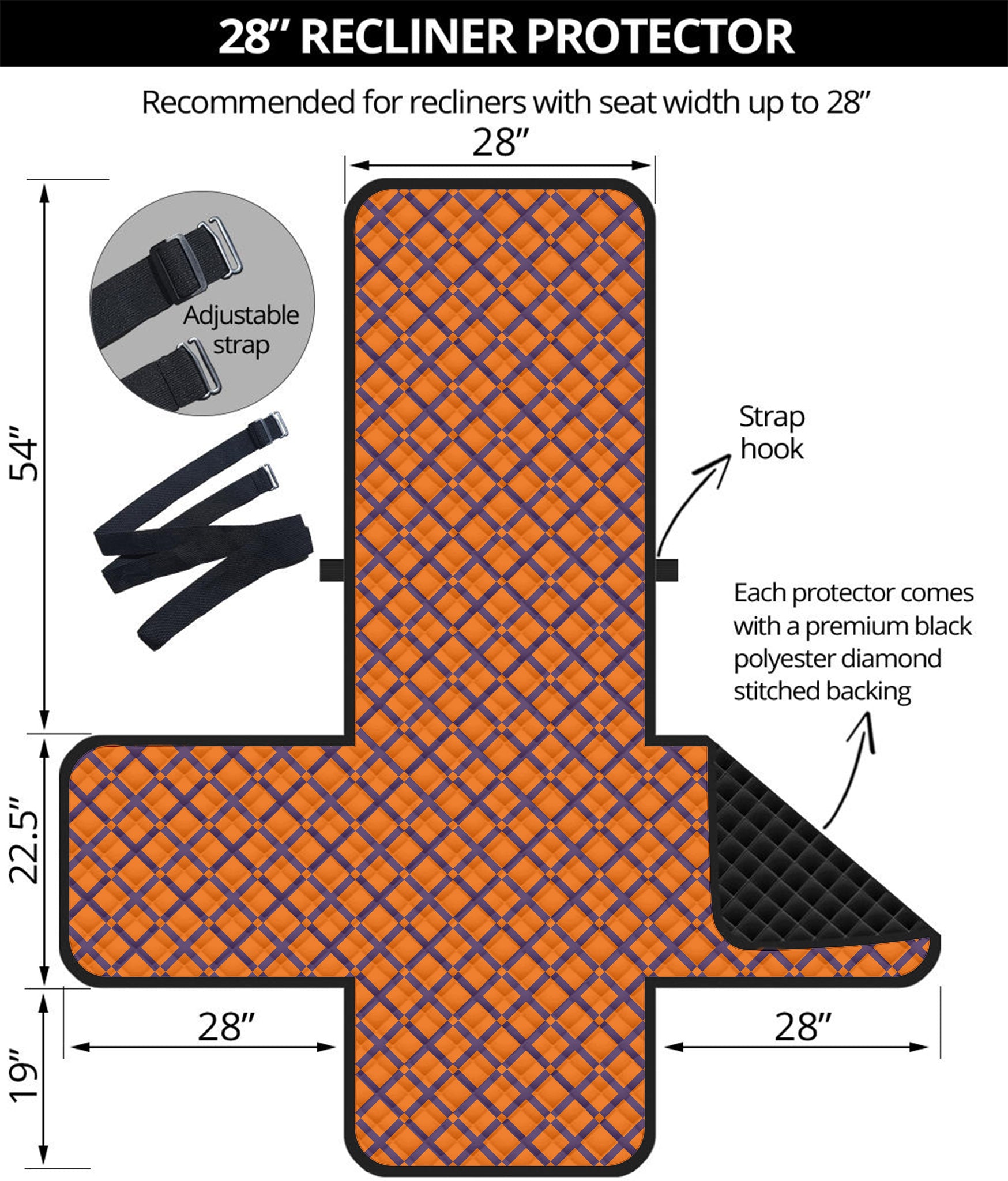 Halloween Cross Pattern Print Recliner Protector