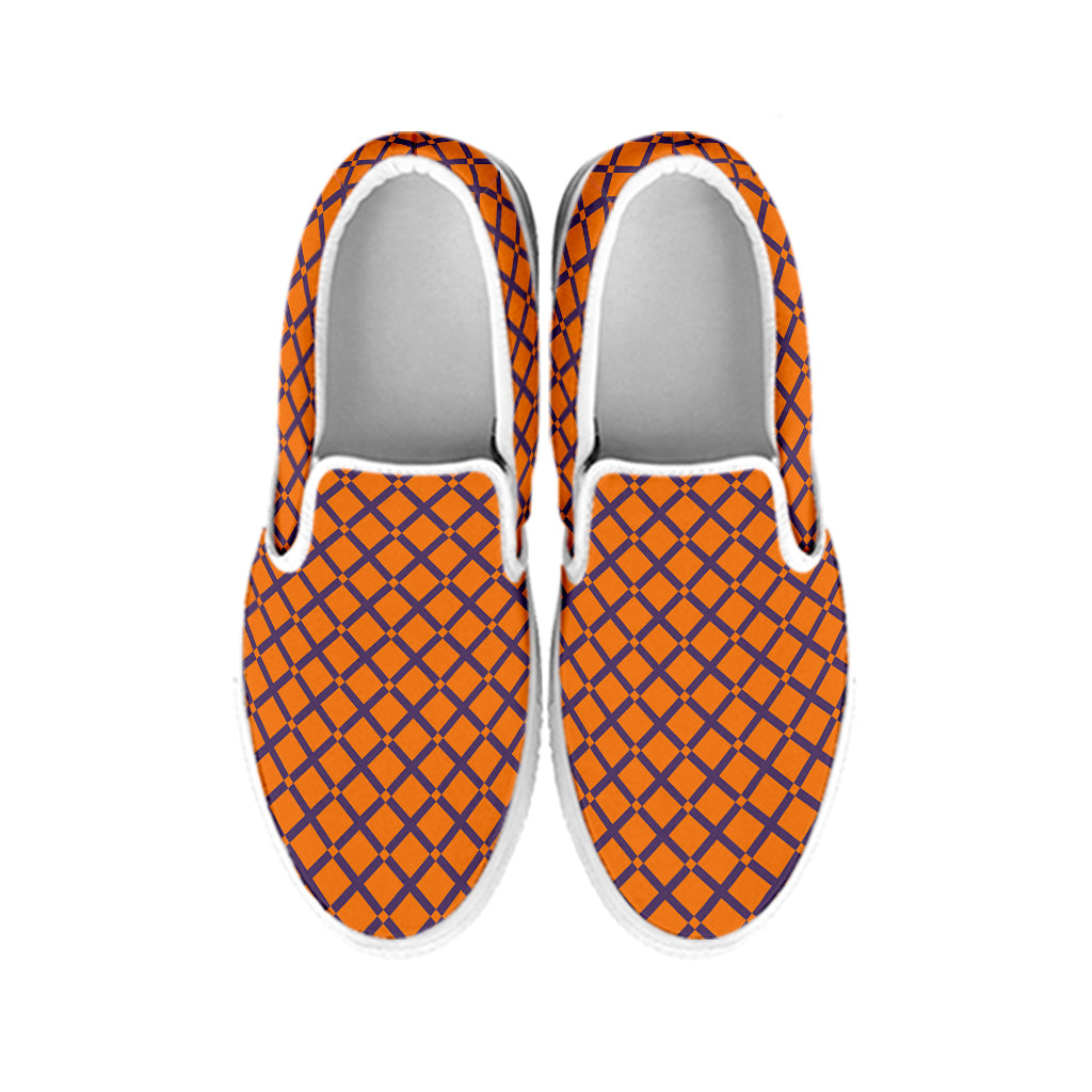 Halloween Cross Pattern Print White Slip On Shoes