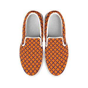 Halloween Cross Pattern Print White Slip On Shoes