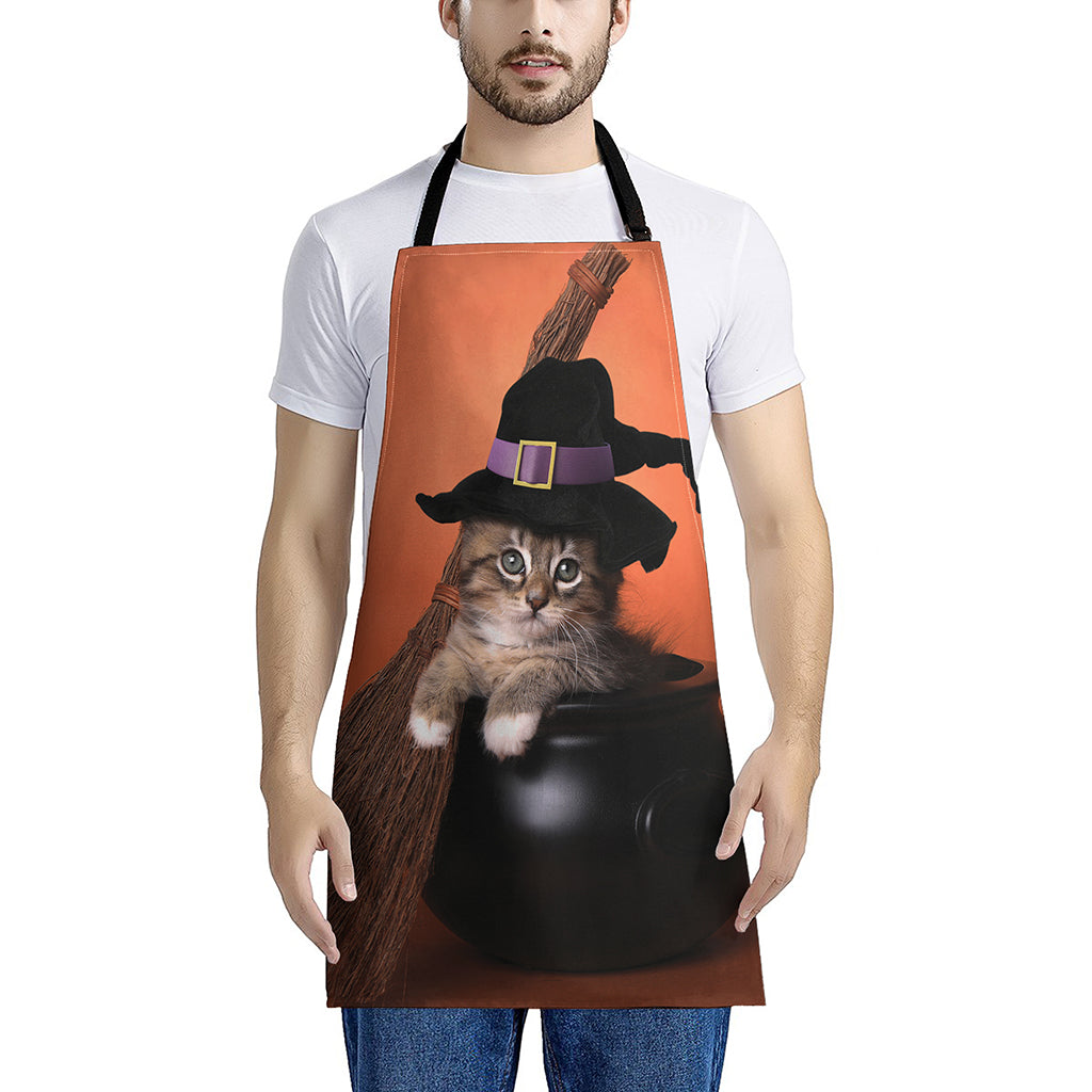 Halloween Cute Witch Cat Print Apron