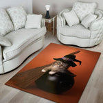 Halloween Cute Witch Cat Print Area Rug
