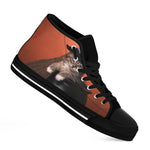 Halloween Cute Witch Cat Print Black High Top Shoes