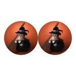 Halloween Cute Witch Cat Print Car Coasters