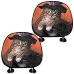 Halloween Cute Witch Cat Print Car Headrest Covers