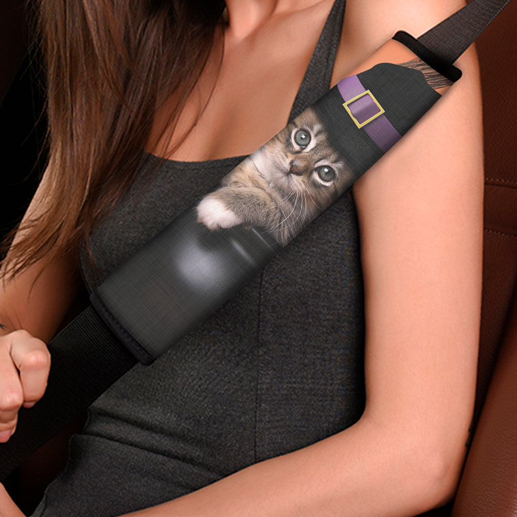 Halloween Cute Witch Cat Print Car Seat Belt Covers
