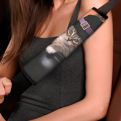 Halloween Cute Witch Cat Print Car Seat Belt Covers