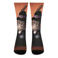 Halloween Cute Witch Cat Print Crew Socks