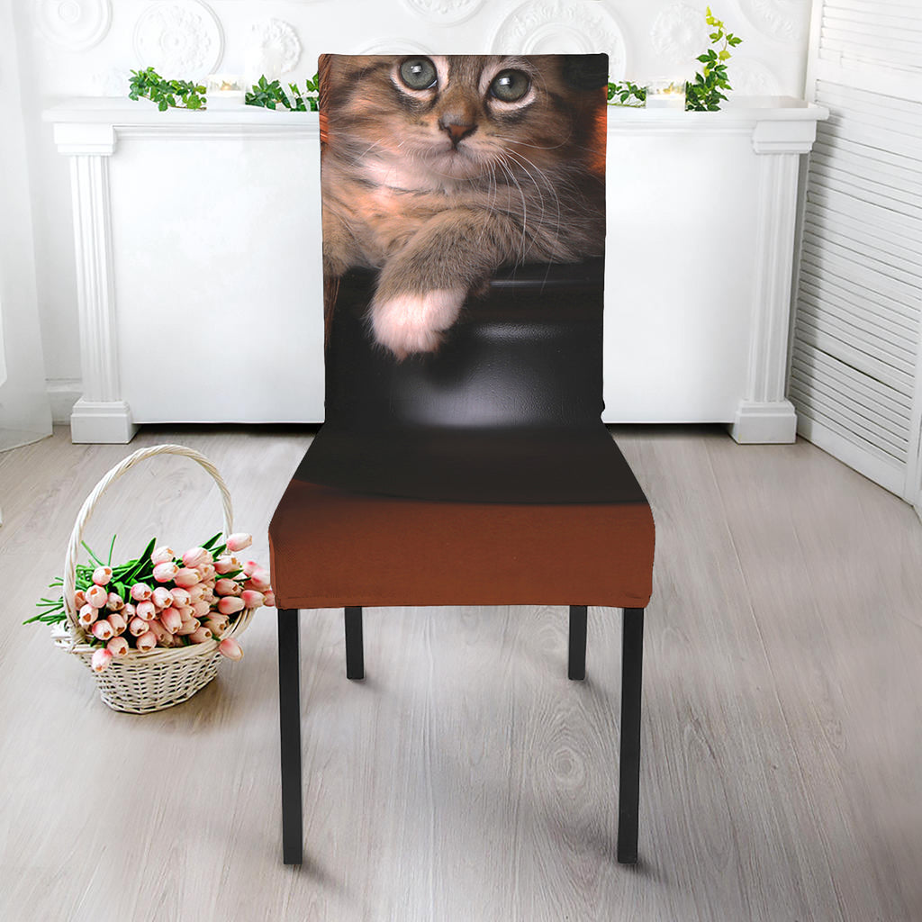 Halloween Cute Witch Cat Print Dining Chair Slipcover