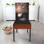 Halloween Cute Witch Cat Print Dining Chair Slipcover