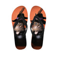 Halloween Cute Witch Cat Print Flip Flops