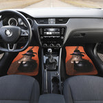 Halloween Cute Witch Cat Print Front and Back Car Floor Mats